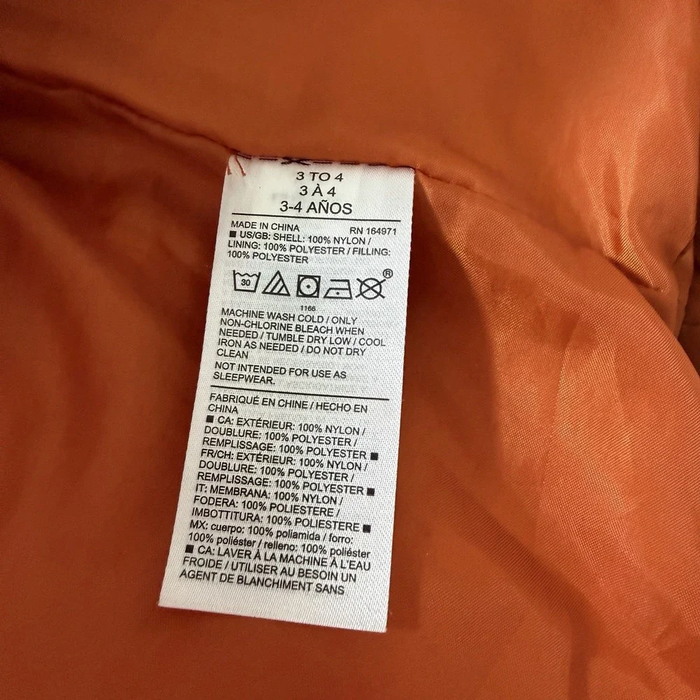 Janie and Jack Boys The Metropolitan Quilted Puffer Vest Size 3/4 Orange Outdoor